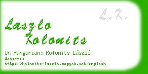 laszlo kolonits business card