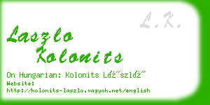 laszlo kolonits business card